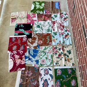 20 Floral Fabric Squares Blocks Sewing Crafts DIY Quilting Patchwork
